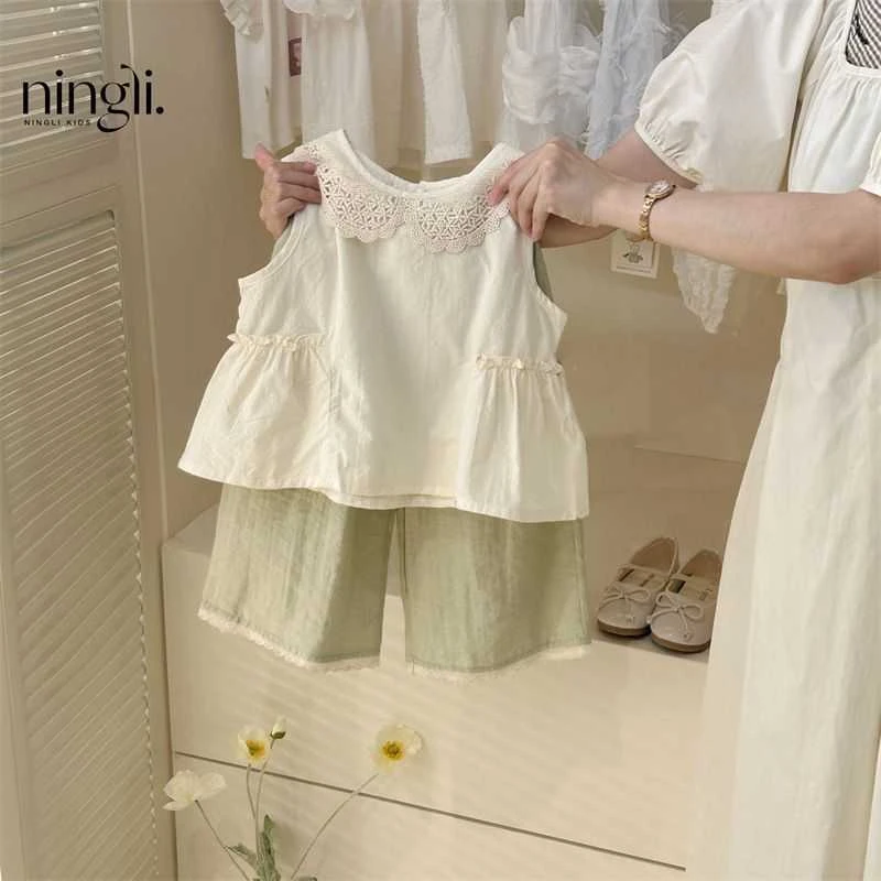 织里女童夏装套装新款儿童洋气背心裤子两件套小女孩休闲夏季衣