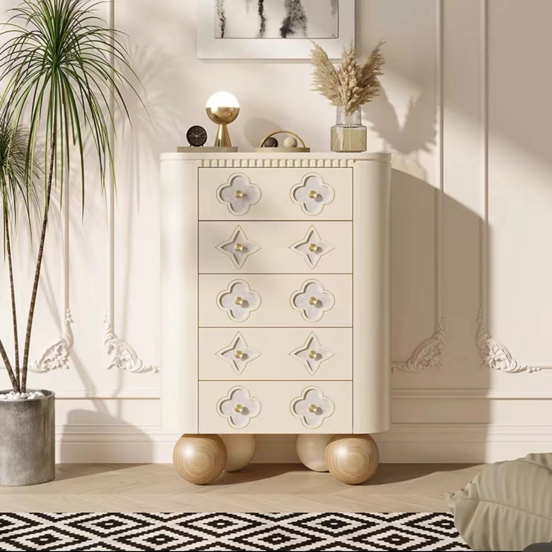 85*40*120中古风五斗柜四叶草贝壳置物柜卧室书房储物收纳收纳柜