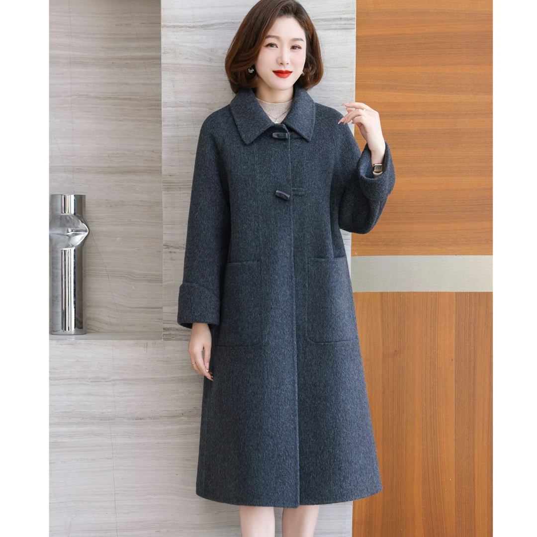 ziyang/孜洋秋冬新款百分百双面绵羊毛大衣高端显瘦气质百搭L2402