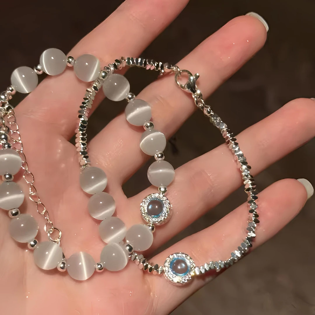 铜合金手链 海底星空~碎银子串珠手链轻奢高级设计感手饰气质手串