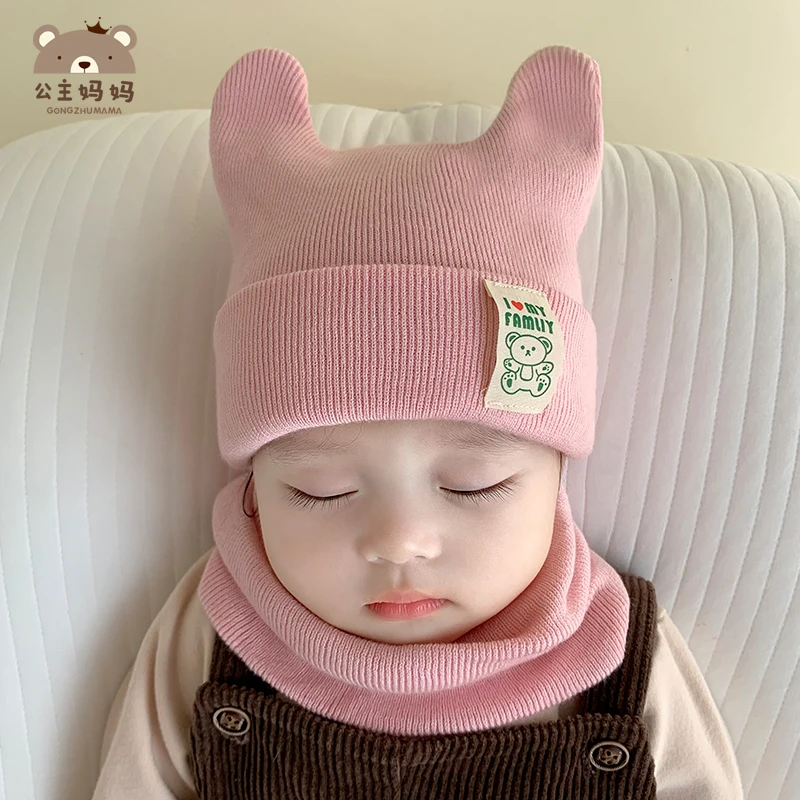 婴儿帽子春秋薄款婴幼儿夏天男女宝宝护卤门毛线针织帽新生儿秋冬