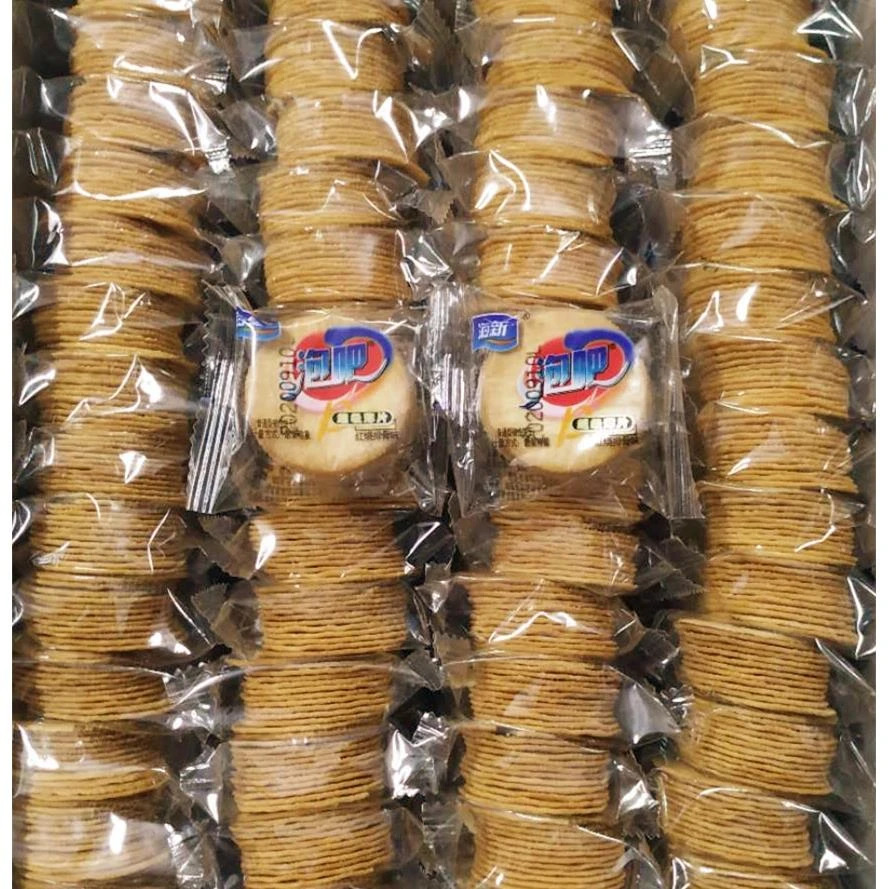 海新泡吧饼干超薄片整箱五斤散装薄脆小圆饼排骨味包装老式小零食