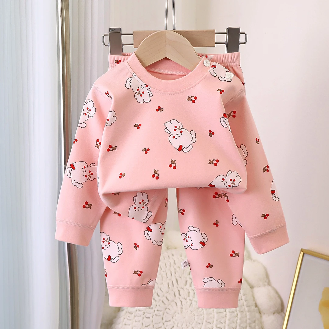 儿童纯棉无骨秋衣秋裤套装男童女童春秋冬款打底衣家居睡衣内衣套