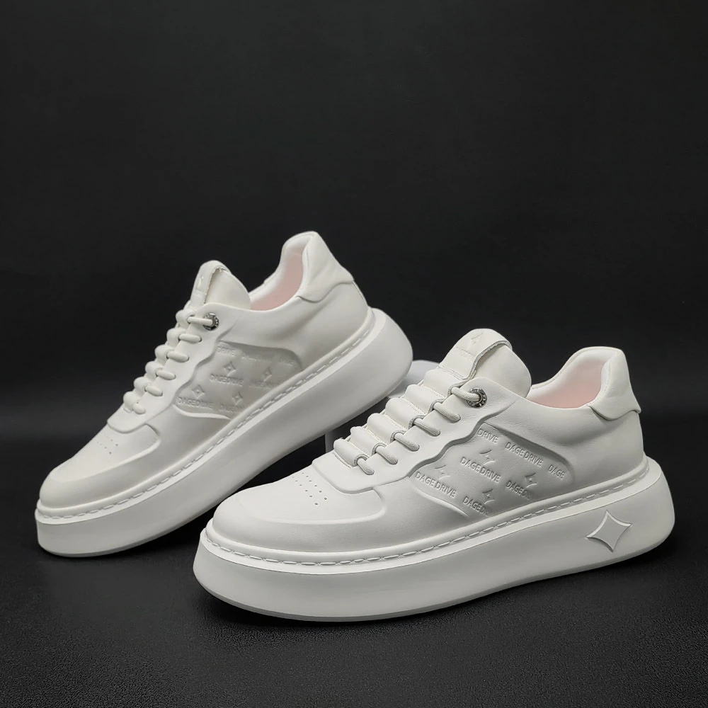 麦昆男鞋小白鞋男高端板鞋男款潮鞋欧洲站百搭男生鞋子真皮增高鞋