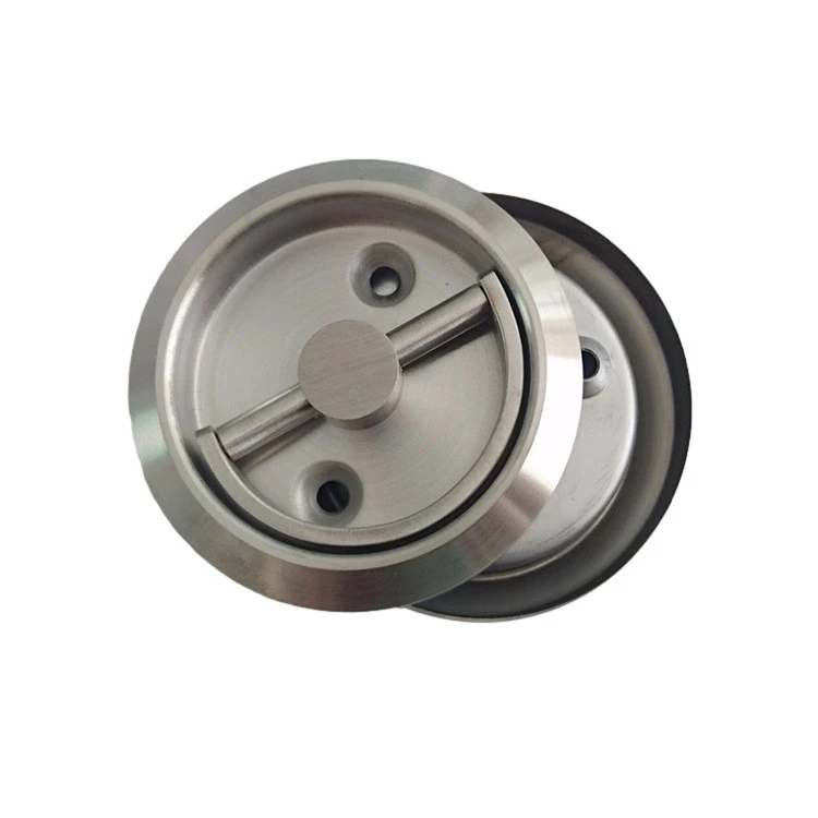 304不锈钢免打孔拉手隐形门暗装嵌入式圆形把手背景墙隐藏圆拉环