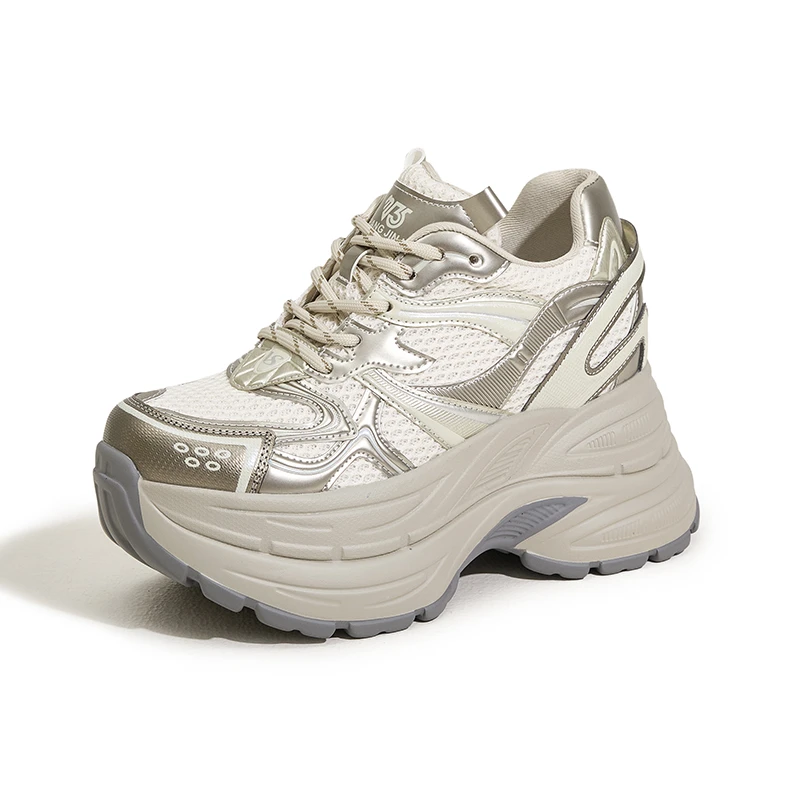 11公分夏季新款增高休闲透气百搭网面网红时尚厚底女鞋8883a