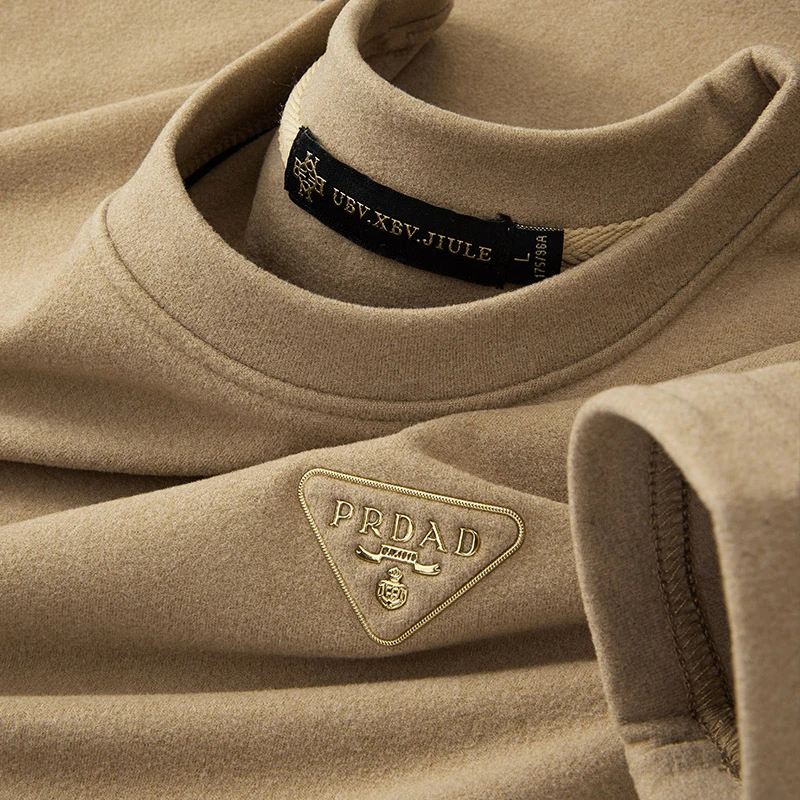 推荐！轻奢秋冬双面绒打底衫男休闲修身内搭圆领保暖高档长袖男t恤