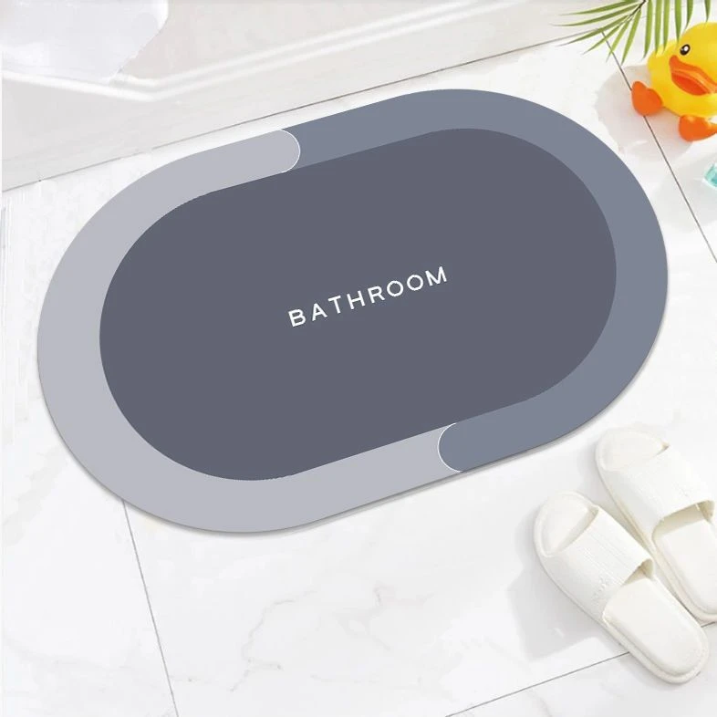 北欧风硅藻泥软垫浴室吸水地垫硅藻泥防滑可水洗速干简约卫浴地垫