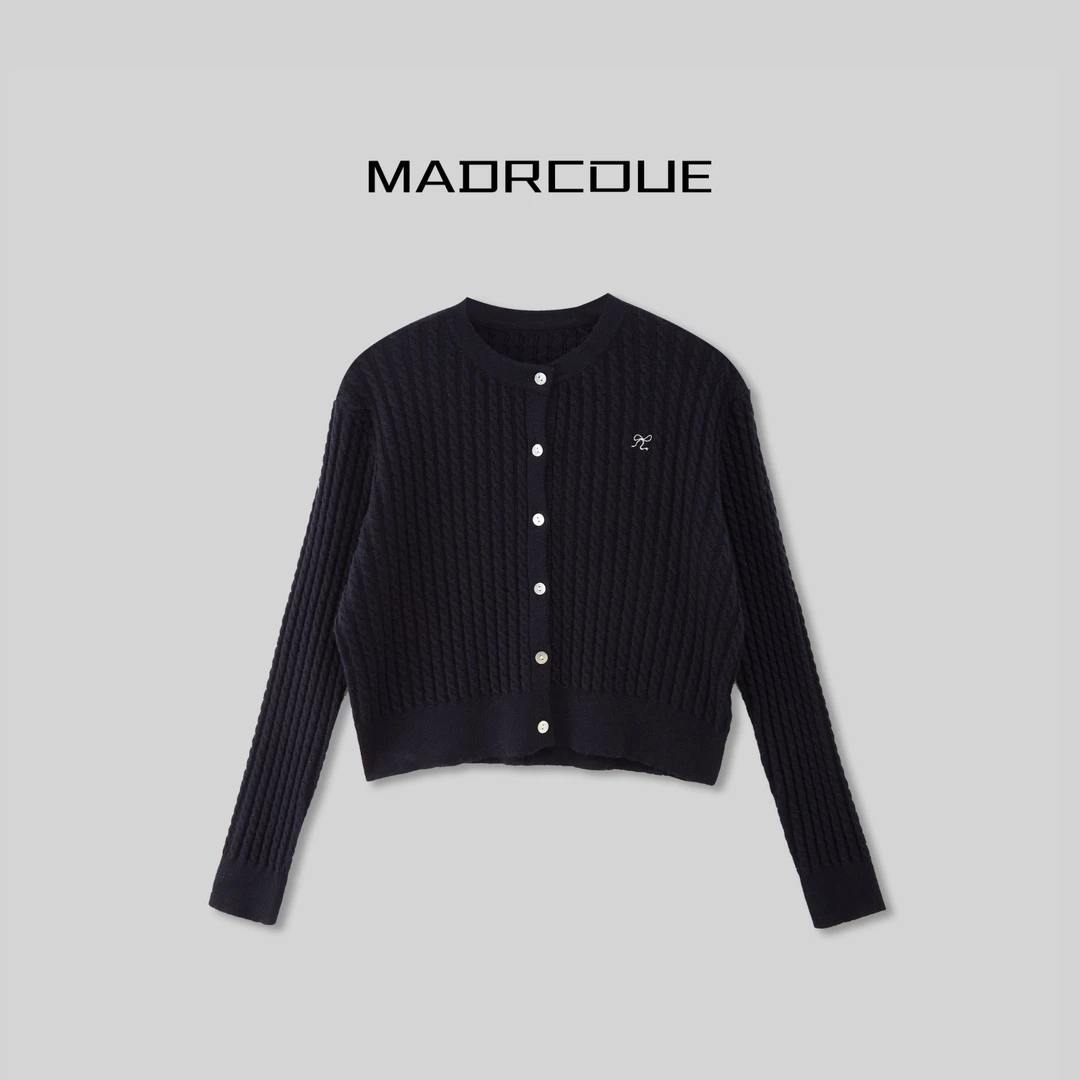 MADRCOUE【小蝴蝶结】精致感麻花毛衣M3136
