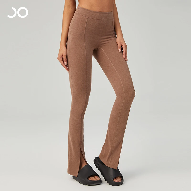 焦玛FEEL 裸感开叉喇叭瑜伽裤高腰提臀显瘦普拉提瑜伽服