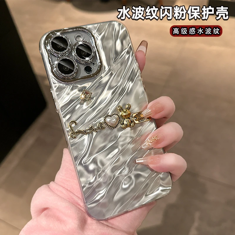 适用苹果15promax手机壳16新款iPhone14镜头膜全包13水钻女款12潮