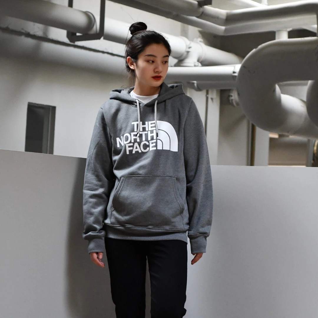 THE NORTH FACE/北面纯色印花薄绒运动休闲加绒连帽卫衣男女同款