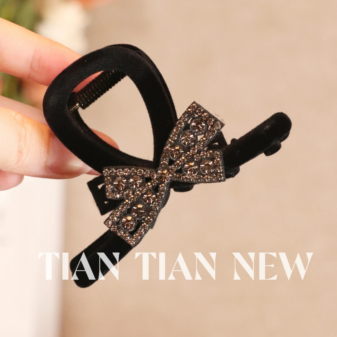 A101高级感蝴蝶结发夹女秋冬抓夹后脑勺发卡头发鲨鱼夹子头饰