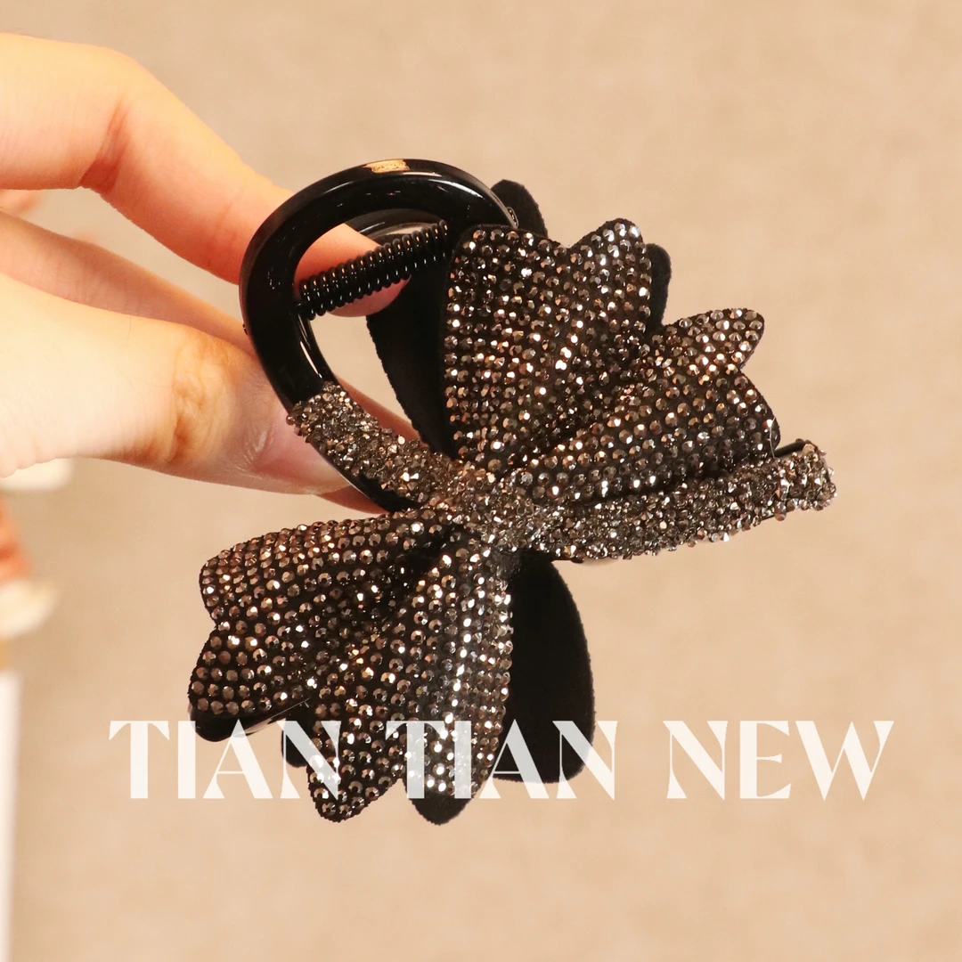 A099不规则蝴蝶结发夹新款亚克力鲨鱼夹时尚百搭抓夹头饰