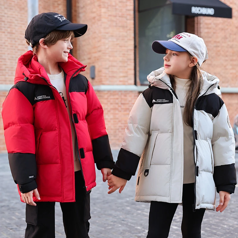 儿童羽绒服男女童中长款2024韩版中大童白鸭绒加厚冬装外套