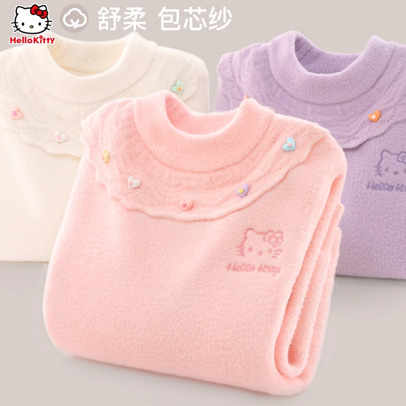 女童毛衣秋冬儿童打底衫大童包芯纱套头毛线衣女孩上衣加厚童装