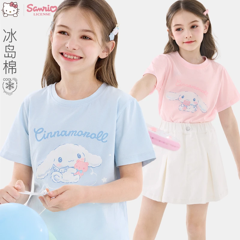 女童洋气夏季短袖T恤2025夏装新款儿童洋气童装圆领大童ZZ直播