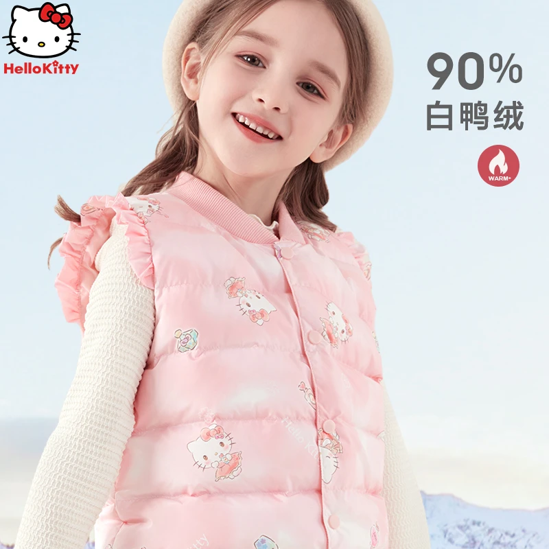 女童羽绒马甲冬季2024新款洋气儿童背心轻薄款鸭绒中大童保暖童装