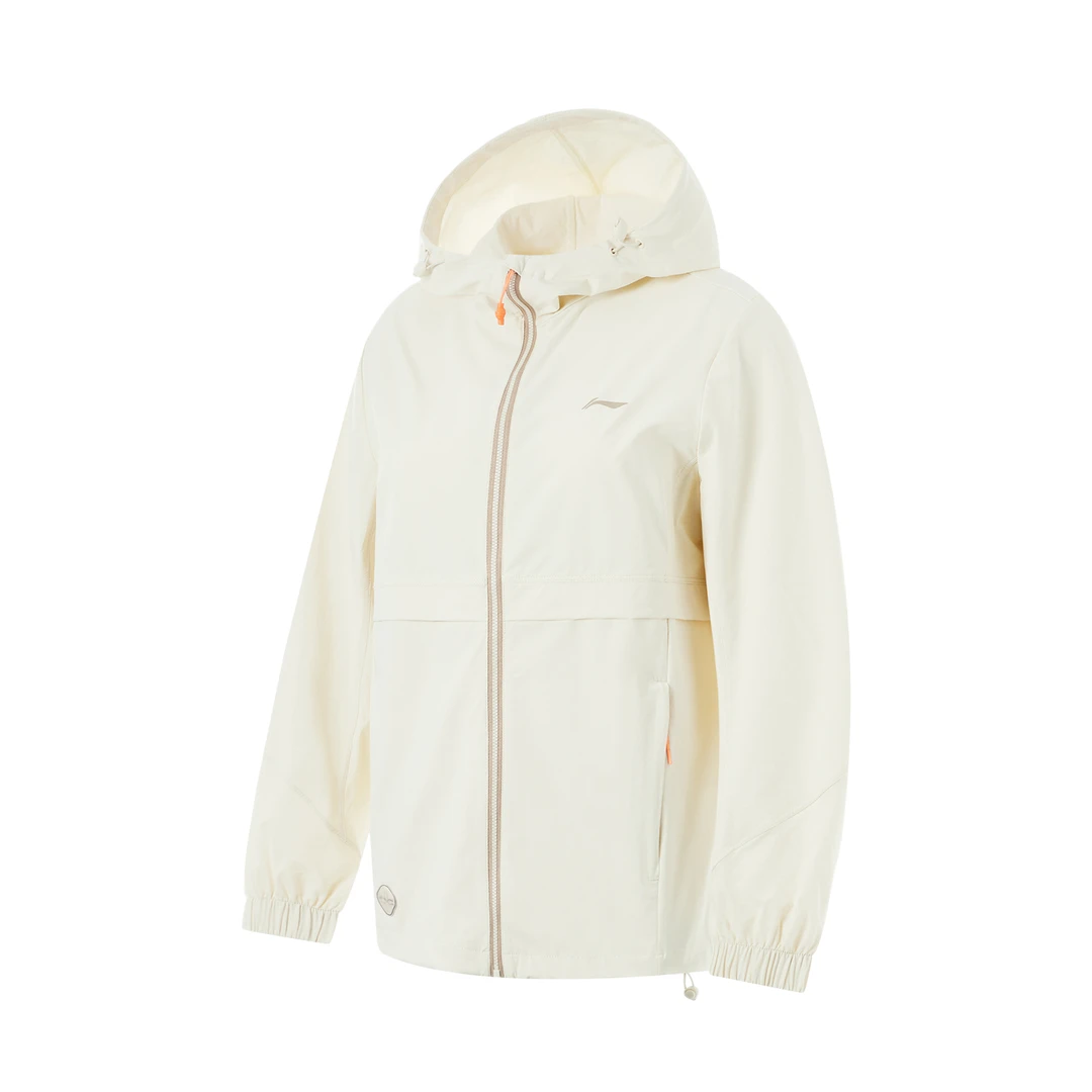 【女子风衣】李宁健身系列女子防泼水宽松连帽运动风衣AFDU150