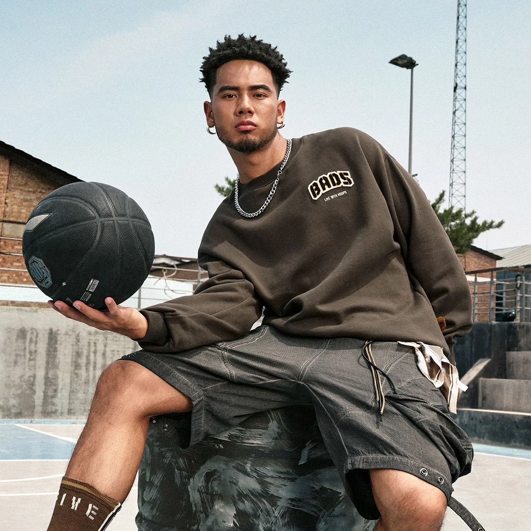 【加绒卫衣】李宁反伍BADFIVE男子加绒保暖宽松套头卫衣AWDU515