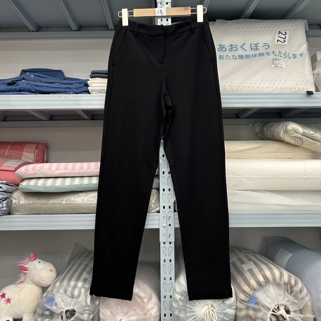 【参考腰围选码下单】弹力休闲长裤女黑色-1号