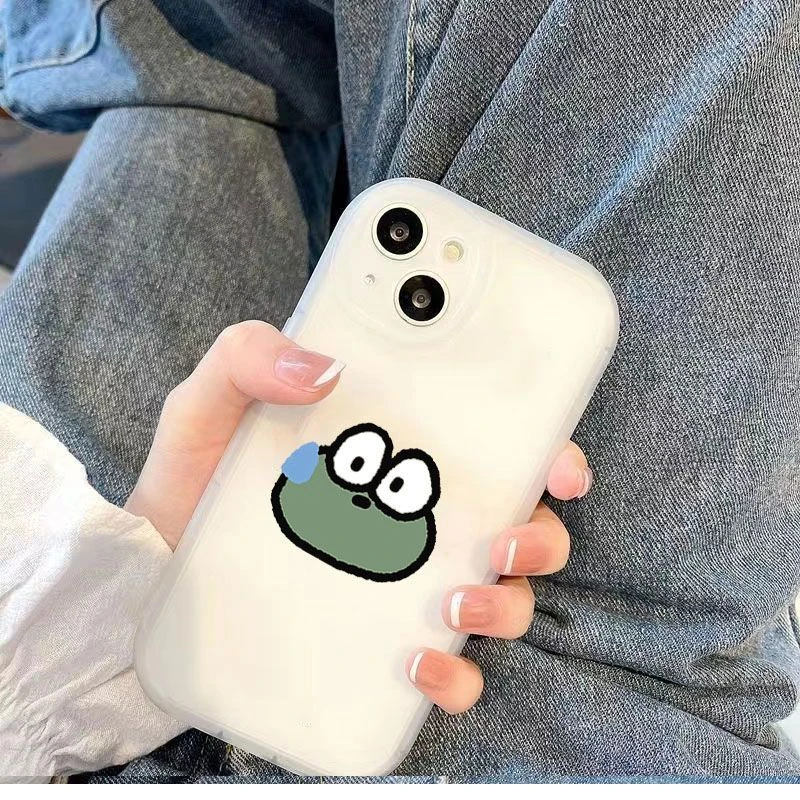 搞怪流汗青蛙苹果13手机壳iPhone14防摔7p/6s软壳12promax卡通ins