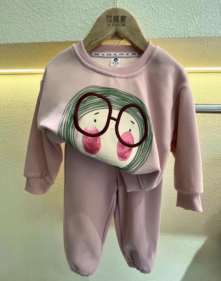 Y-N185【阿楠家甄选】女童加绒冬款卫衣裤子两件套