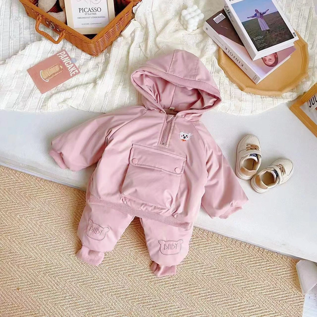 现货Y-N151【阿楠家甄选】女童秋冬加棉加厚韩版棉服洋气两件套