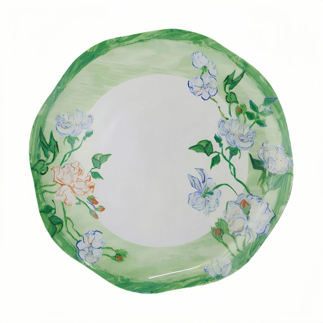 安娜16点（白玫瑰）8英寸10英寸浅盘平盘骨瓷餐盘家用2