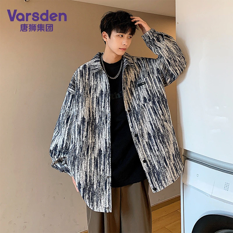 唐狮集团Varsden小香风高街外套宽松上衣男高级休闲工装长袖夹克