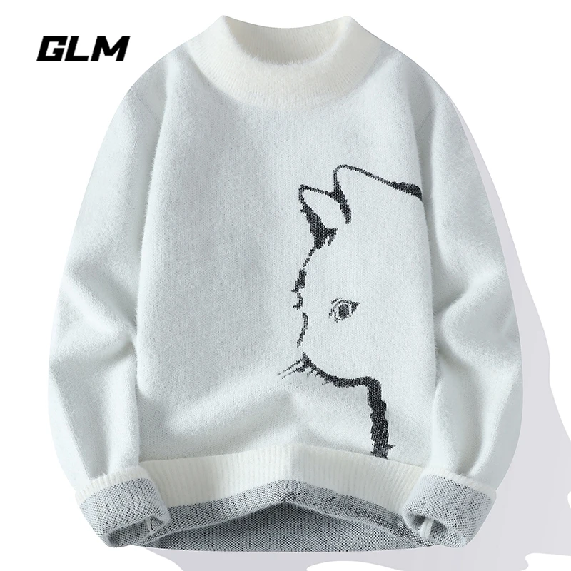森馬集团GLM秋冬日系毛衣男复古潮牌港风百搭潮流休闲宽松针织衫