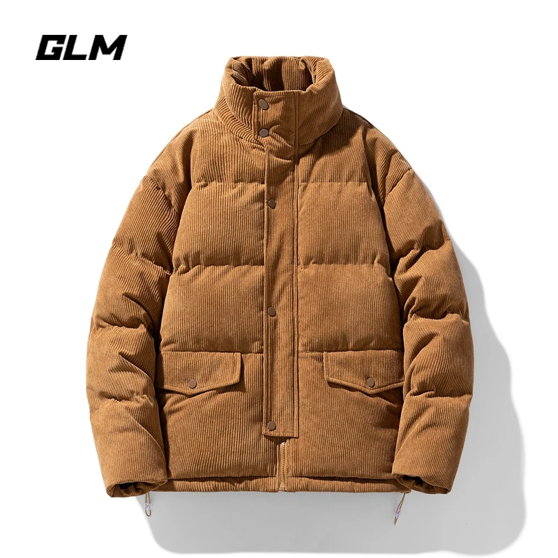 GLM冬季棉衣男美式宽松休闲大码灯芯绒外套港风百搭保暖立领棉服