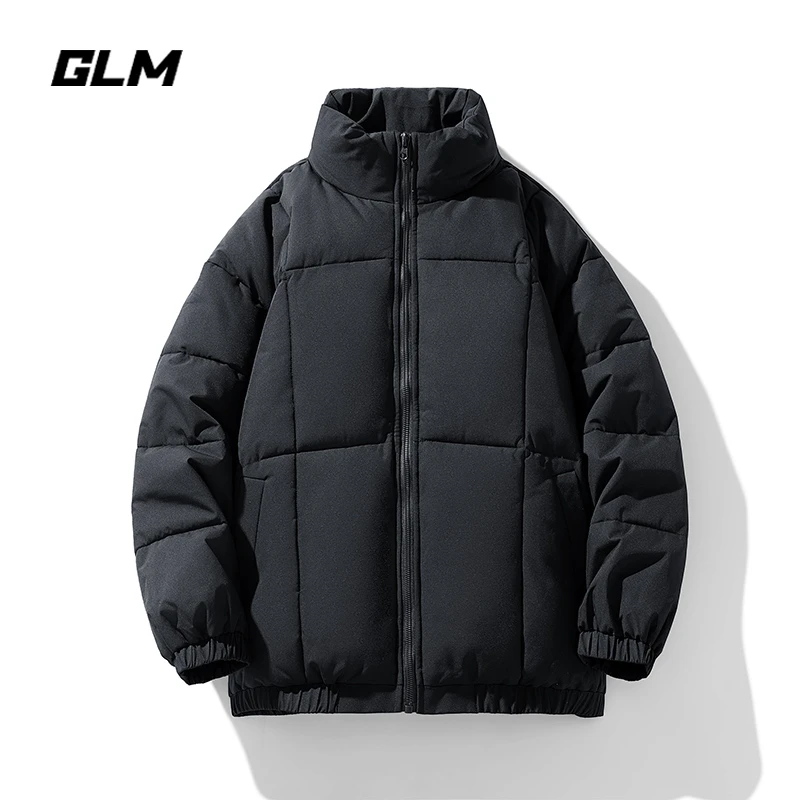 GLM冬季百搭加厚保暖棉服男纯色立领宽松休闲情侣面包服韩版外套