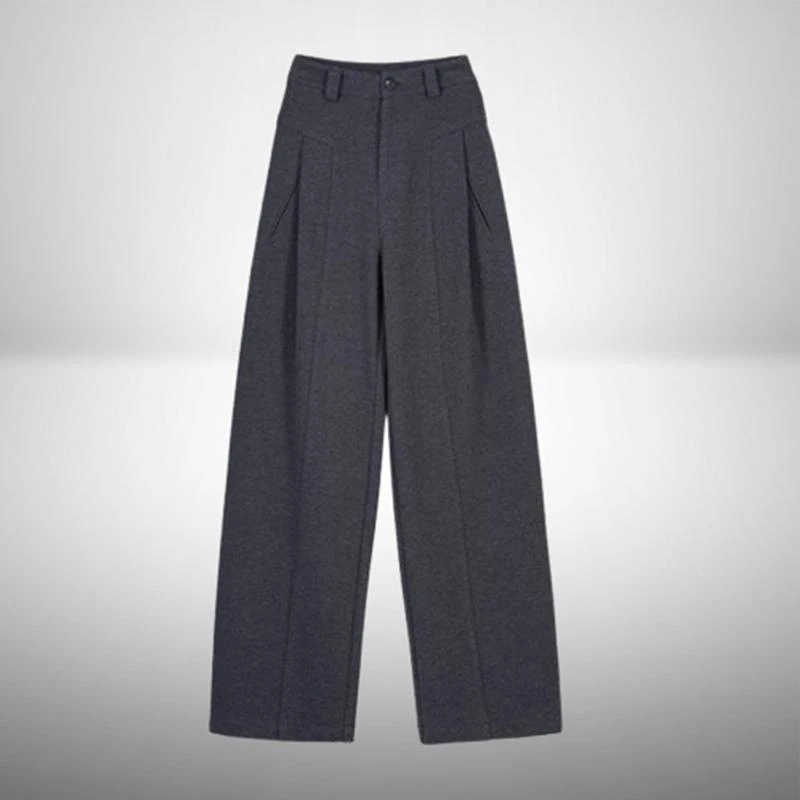 高级感毛呢香蕉阔腿裤女2024秋冬加厚新款高腰宽松弯刀裤休闲裤子