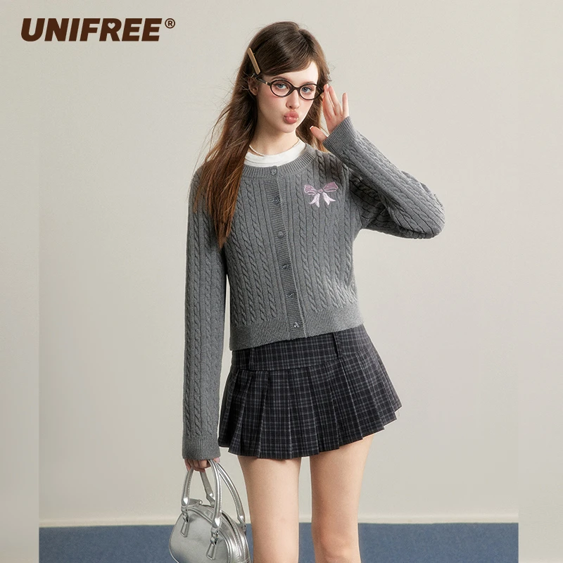 【芋总专属】UNIFREE宽松圆领针织开衫U243N251B1K1