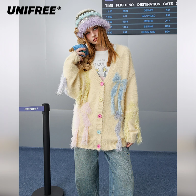 UNIFREE针织开衫保暖软糯毛衣U251N010V1B1