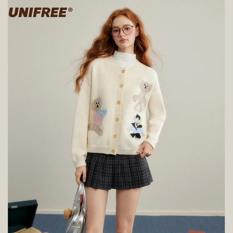 【小呆鸟专享】UNIFREE甜美可爱针织开衫U243N432B1B1