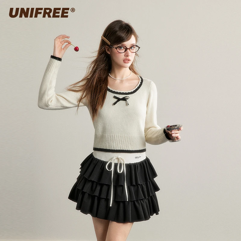 【老板娘夏天】甜美温柔蝴蝶结装饰舒适U领针织衫U243K019B1B1