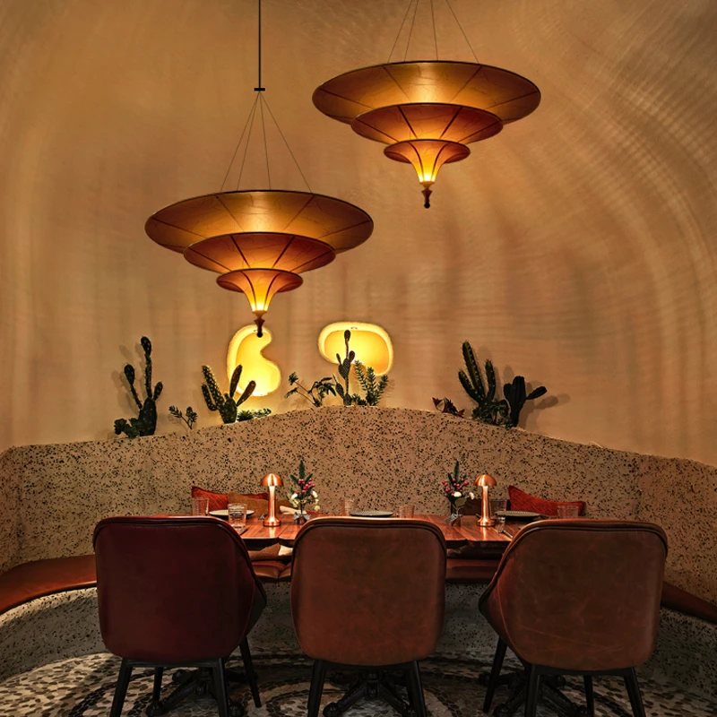 东南亚吊灯泰式吊灯伞形灯侘寂风造型灯新中式挑空大厅楼梯间吊灯