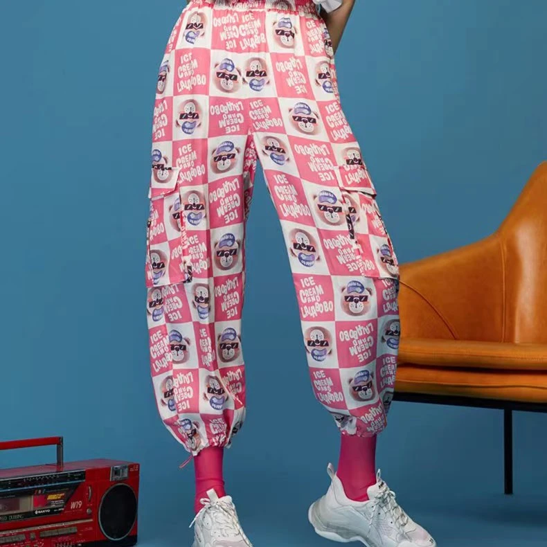 郑州(不退不换）LALABOBO贪吃熊工装梭织长裤女|L21B-WXZC18