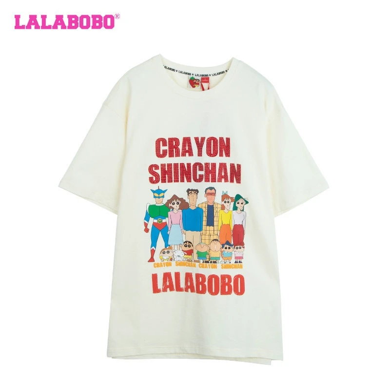 杭州LABO原创可爱休闲蜡笔小新字母短袖T恤女XBCB-WSDT12