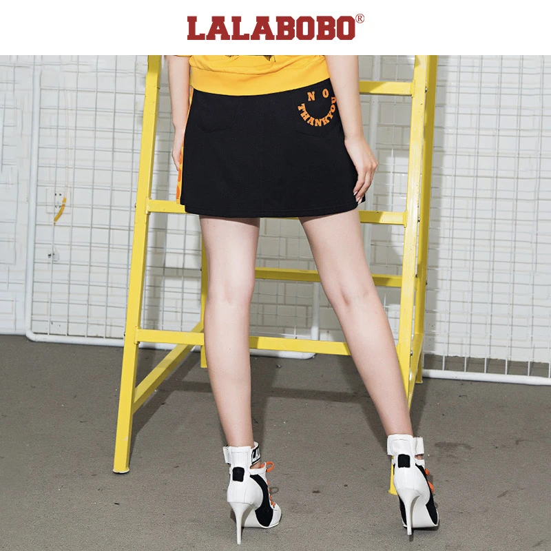 石家庄LABO字母撞色拼接针织半裙L02B-WXZQ28