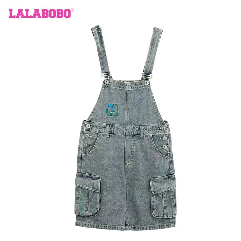 武汉LALABOBO复古运动背带短裤LBCB-WLZT14商场同款
