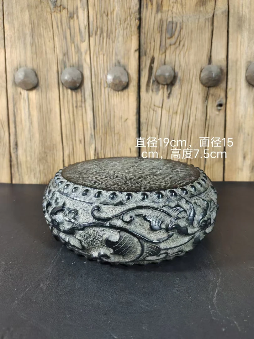 青石雕刻天然青石山西石雕缠枝莲大号石鼓