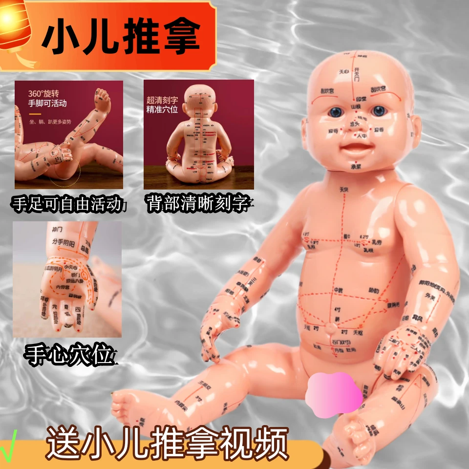 小儿推拿模型练手娃娃全身穴位模型仿真婴儿宝宝按摩月嫂家政模型