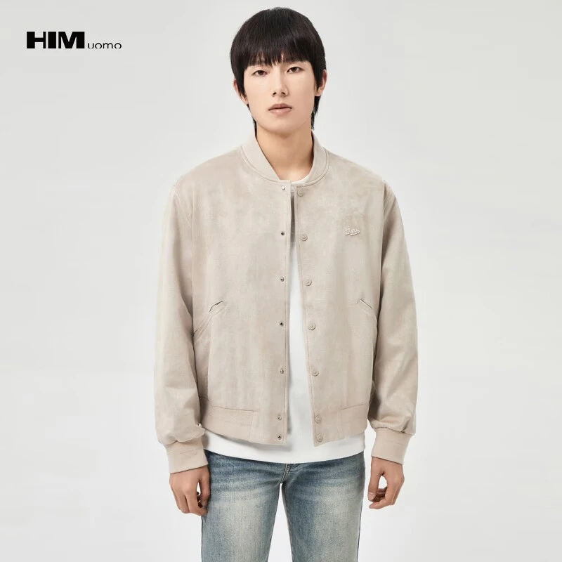 HIM漢崇 柔软舒适百搭夹克男潮流绣花章仔休闲棒球服 2025秋季