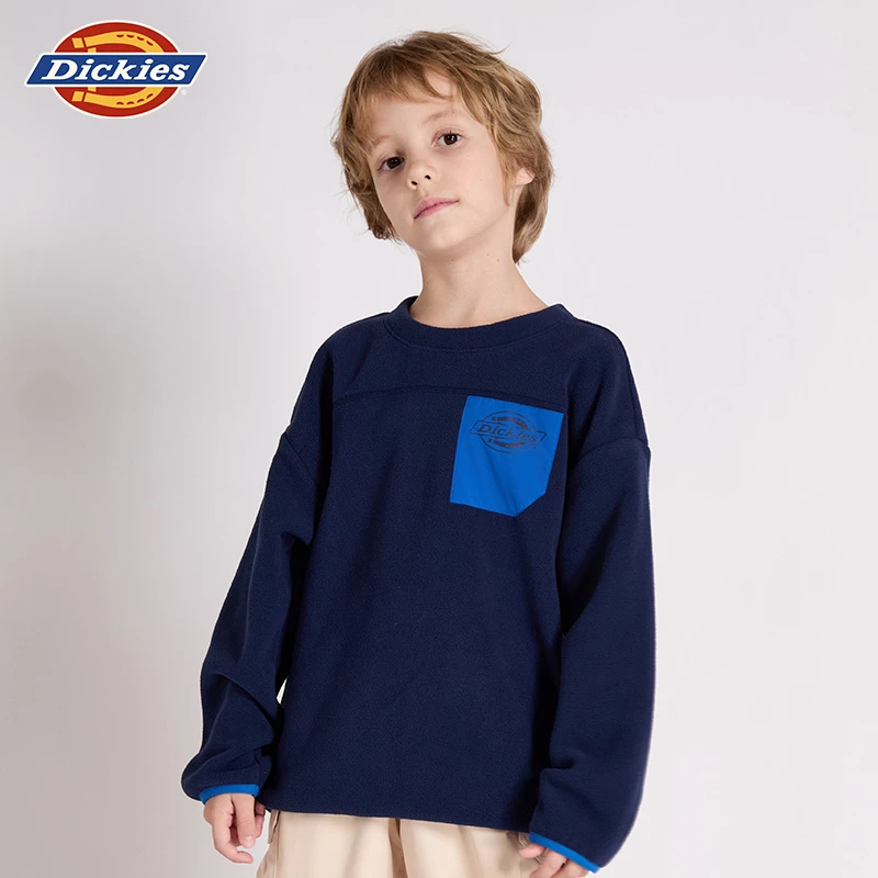 Dickies潮童秋冬新款简约圆领摇粒绒卫衣宽松保暖244K30LSD114