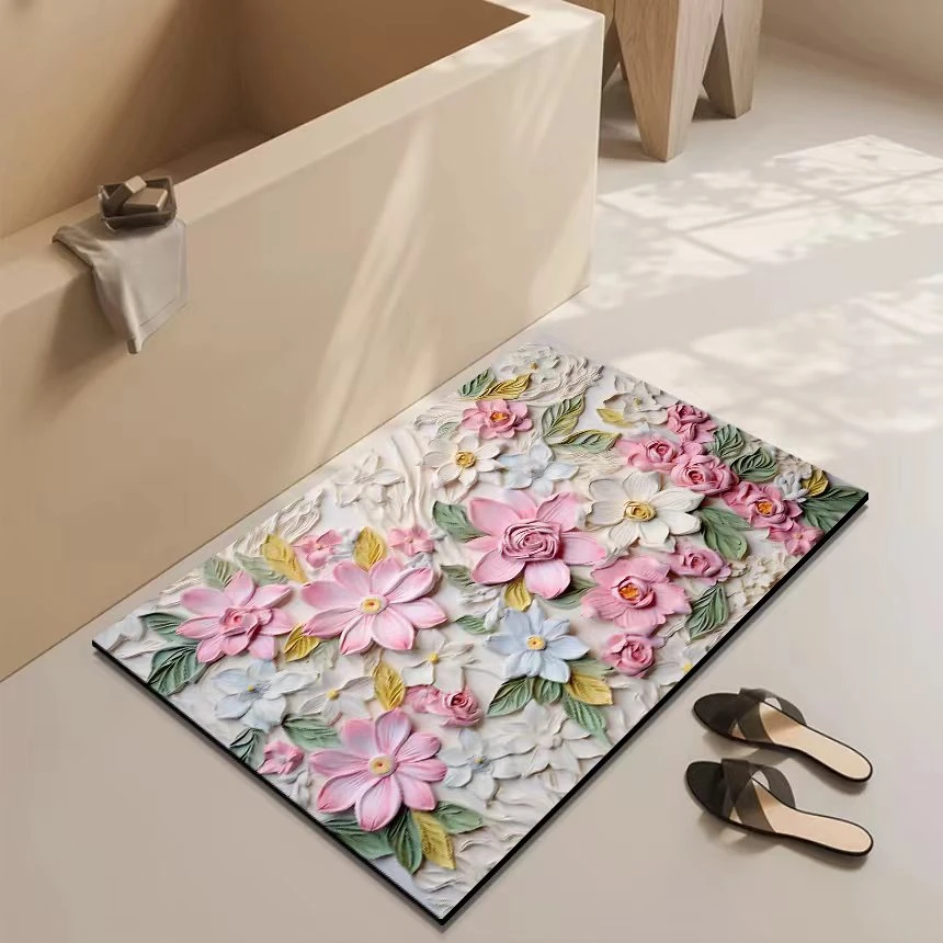 A228硅藻泥可裁剪地垫防滑吸水入户地垫门口客厅防滑好打理地毯