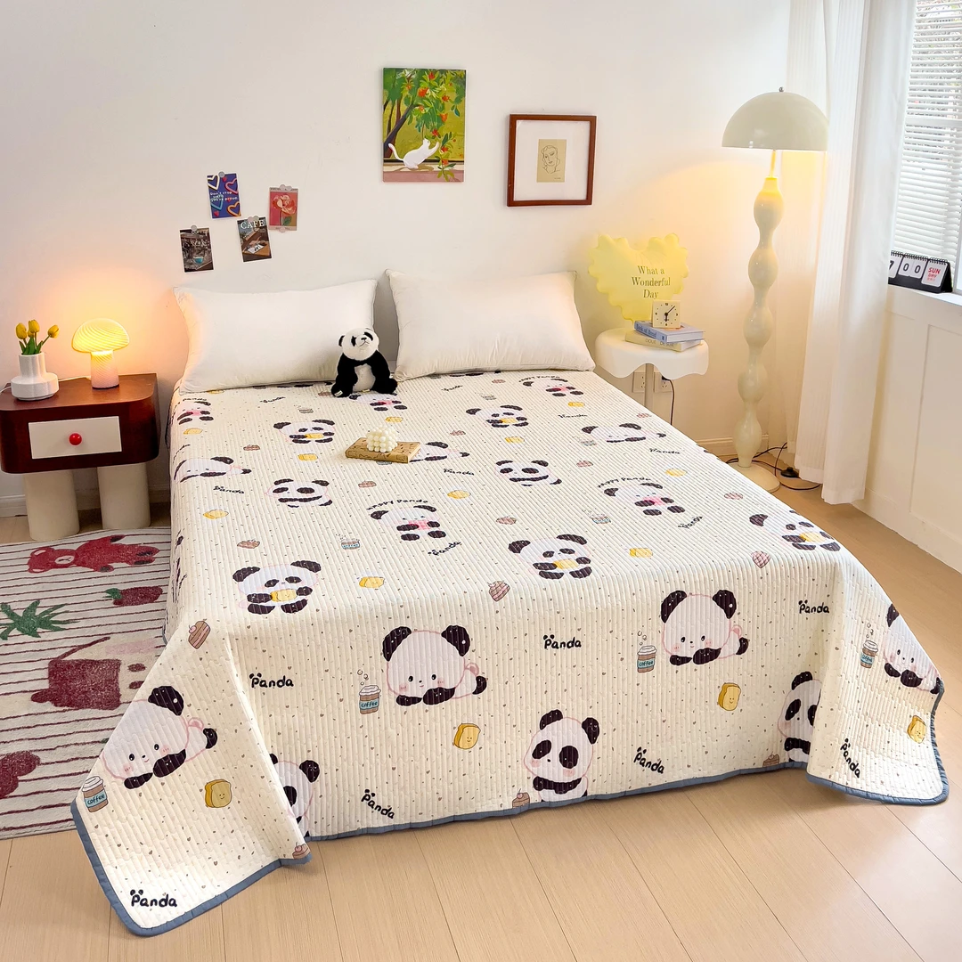 A面纯棉全棉四季床盖床单两用夹棉绗缝防滑榻榻米小清新纯棉床单