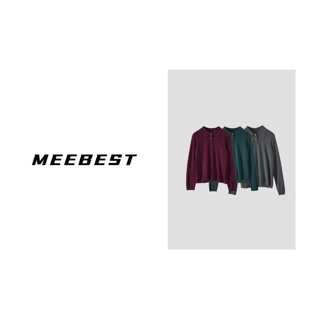 【meebest】(原380) SY23599文雅气质~Polo领羊毛针织上衣